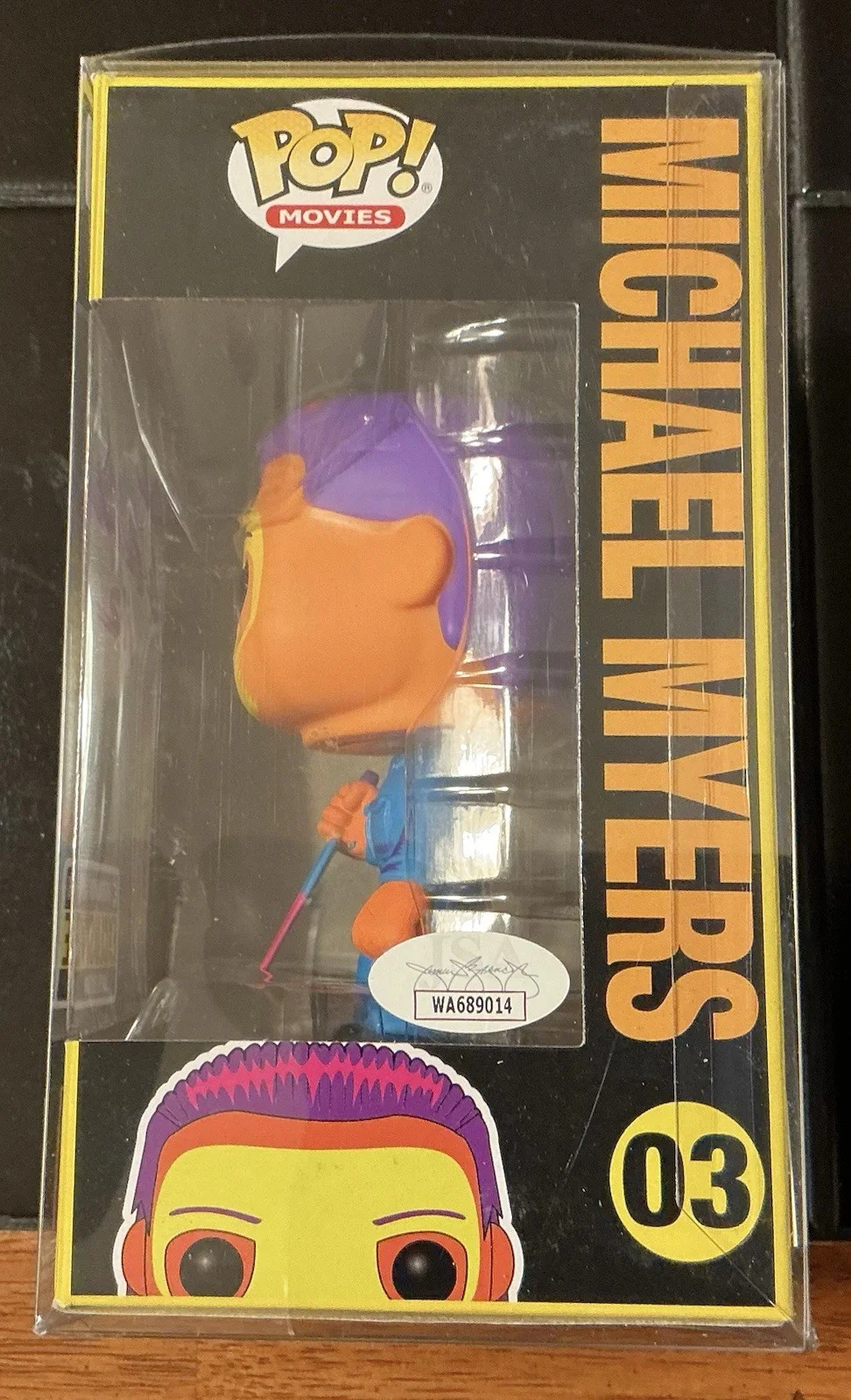 Dick Warlock — Dick Warlock Signed Michael Myers Funko Pop #03 Halloween 2 Autograph JSA COA, image 3
