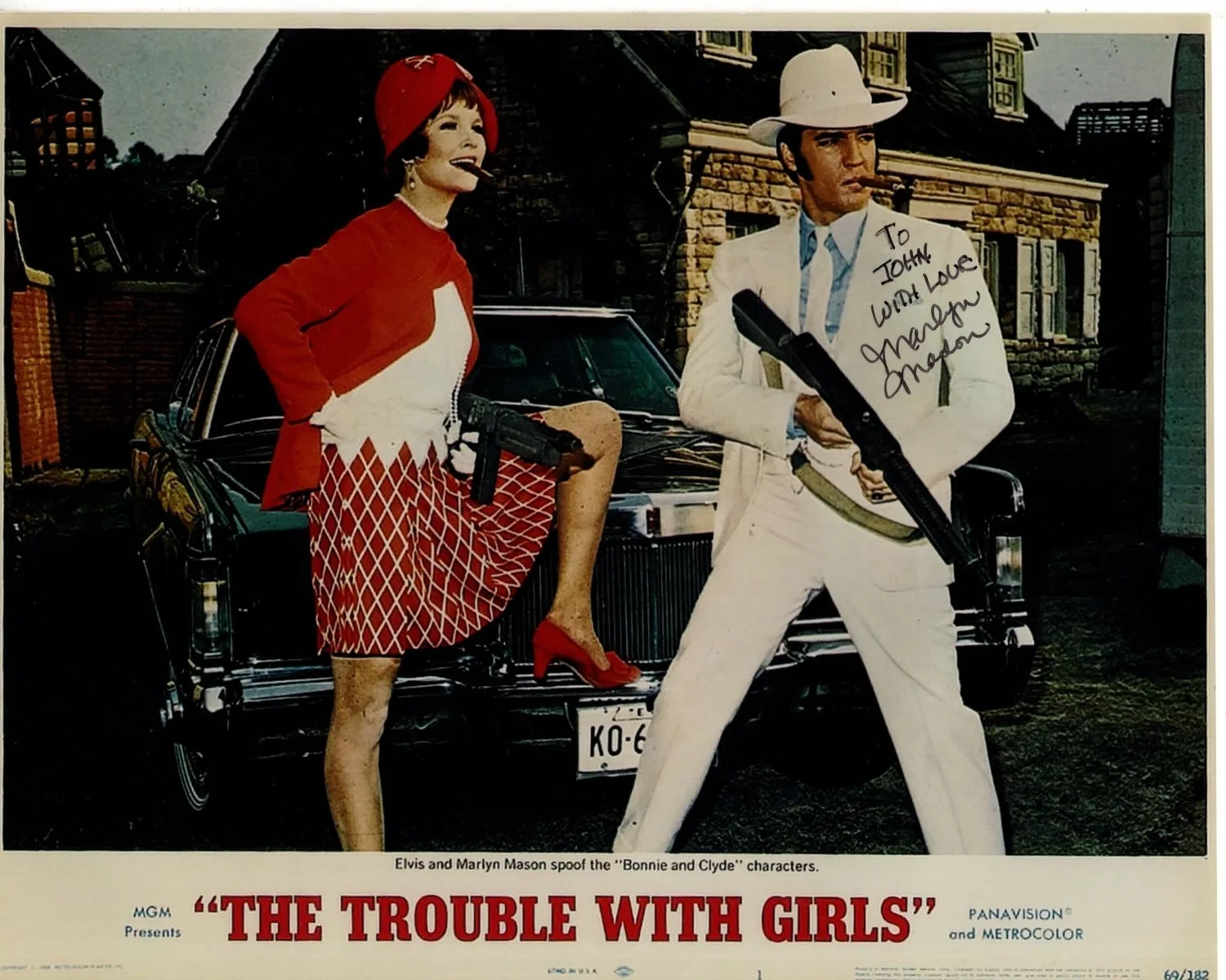 Marlyn Mason — MARLYN MASON Signed 8x10 w/ ELVIS PRESLEY THE TROUBLE WITH GIRLS Photo - To John