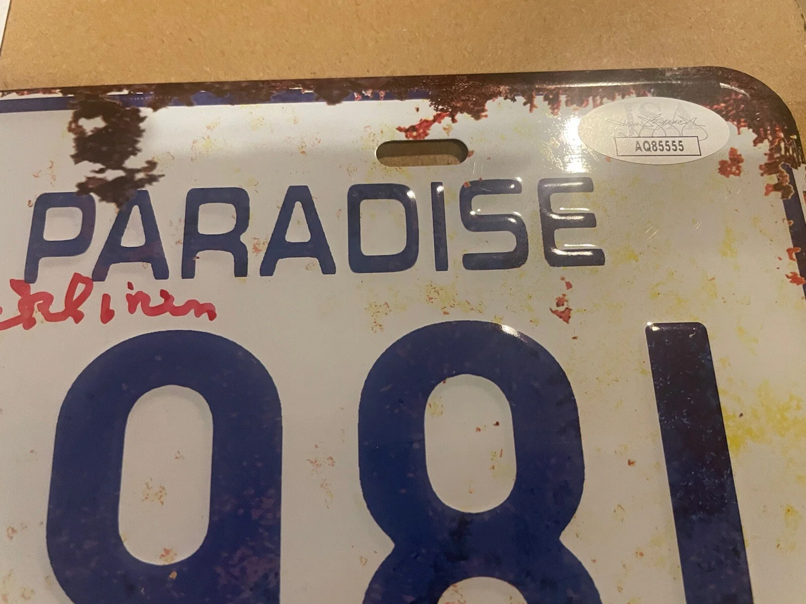 Susan Backlinie — JAWS Replica License Plate movie memorabilia signed By Susan Backlinie JSA Cert, изображение 3