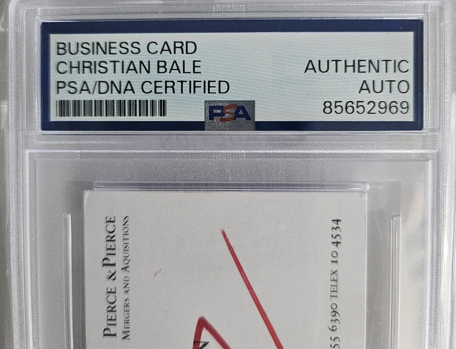 Christian Bale Patrick Bateman Blood Red Signed American Psycho Business Card, изображение 3