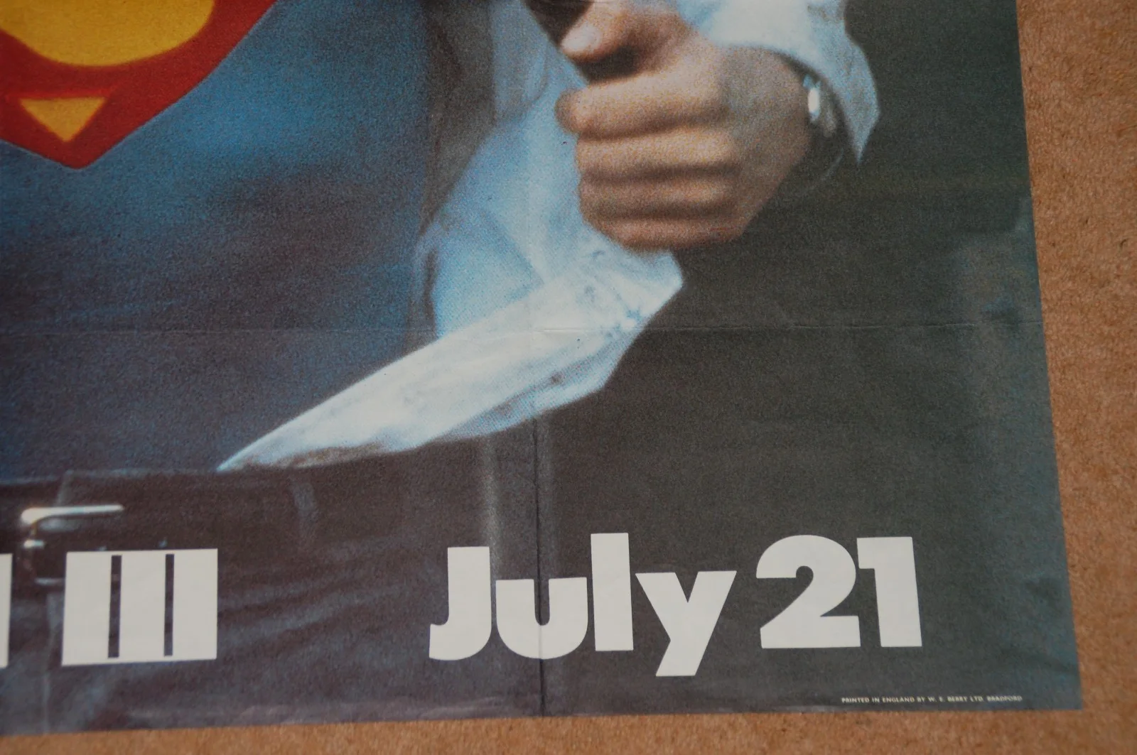 CHRISTOPHER REEVE - SUPERMAN III (1983) - RARE ORIG. UK TEASER QUAD POSTER, image 5