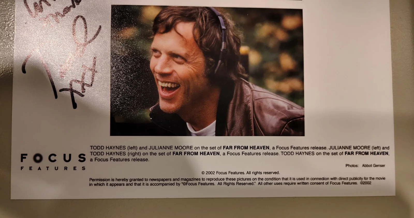 Todd Haynes — ⭐Authentic⭐ Todd Haynes Signed 8x10 Photo "Far From Heaven" Director, изображение 3
