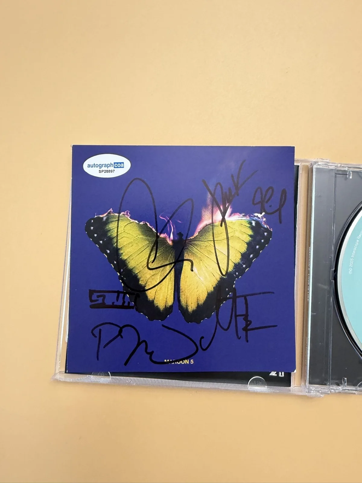 Maroon 5 GROUP SIGNED CD Love Is Like Adam Levine Autograph ACOA SP28897, image 2