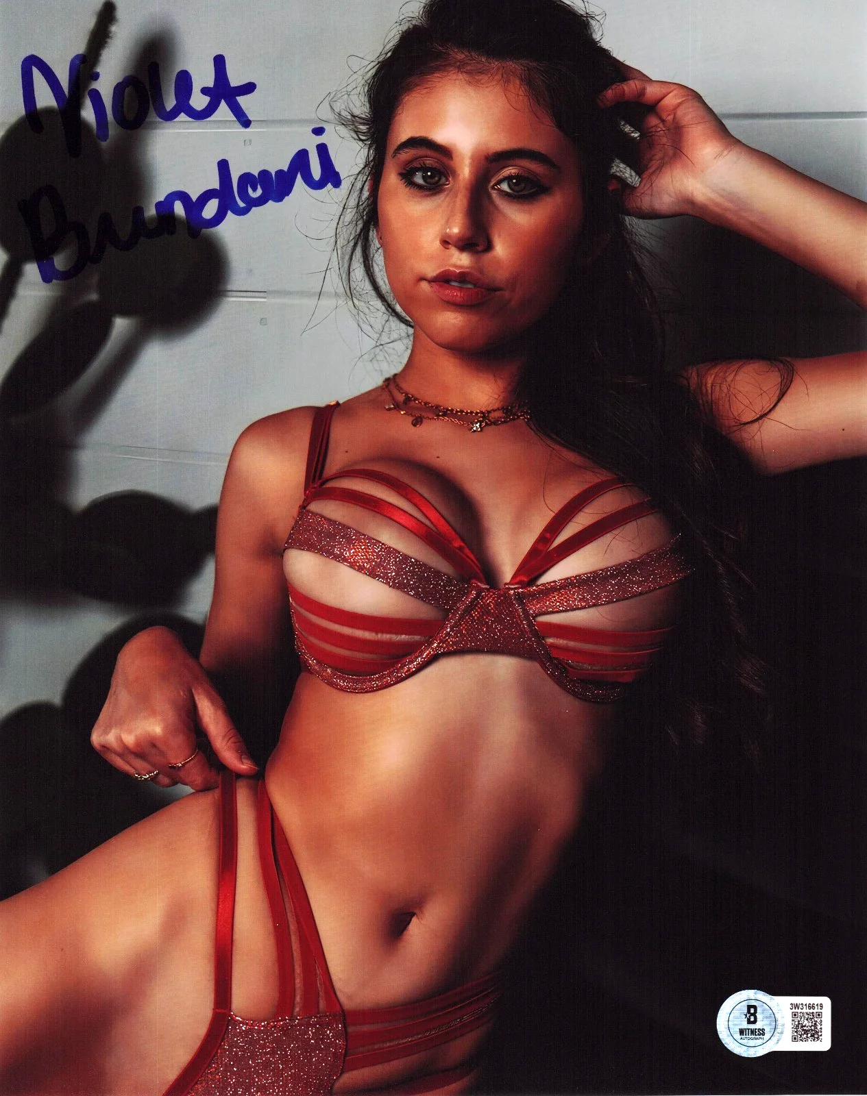 Violet Brandani — Hot Sexy Violet Brandani Signed 8x10 Photo Adult Star Autograph Beckett Hologram
