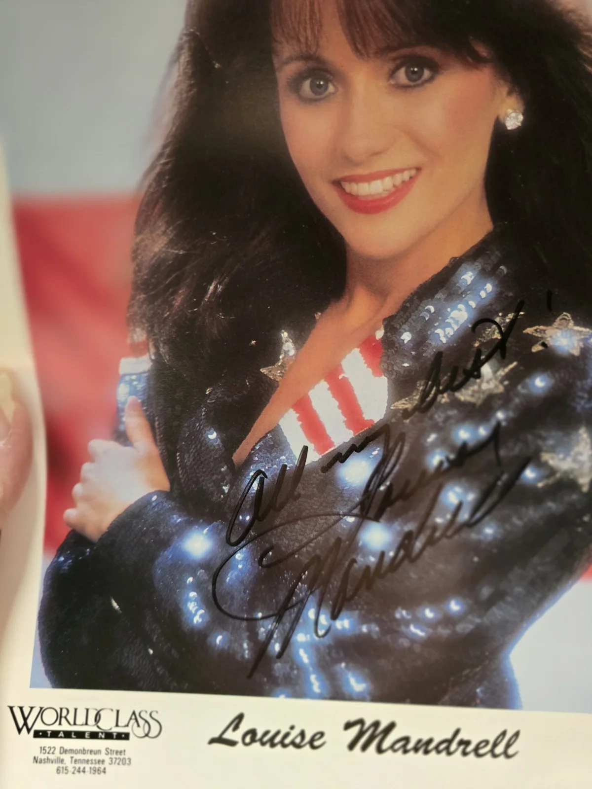 Louise Mandrell Personal Hat & Photo - Both Signed. Nice! T110, image 3