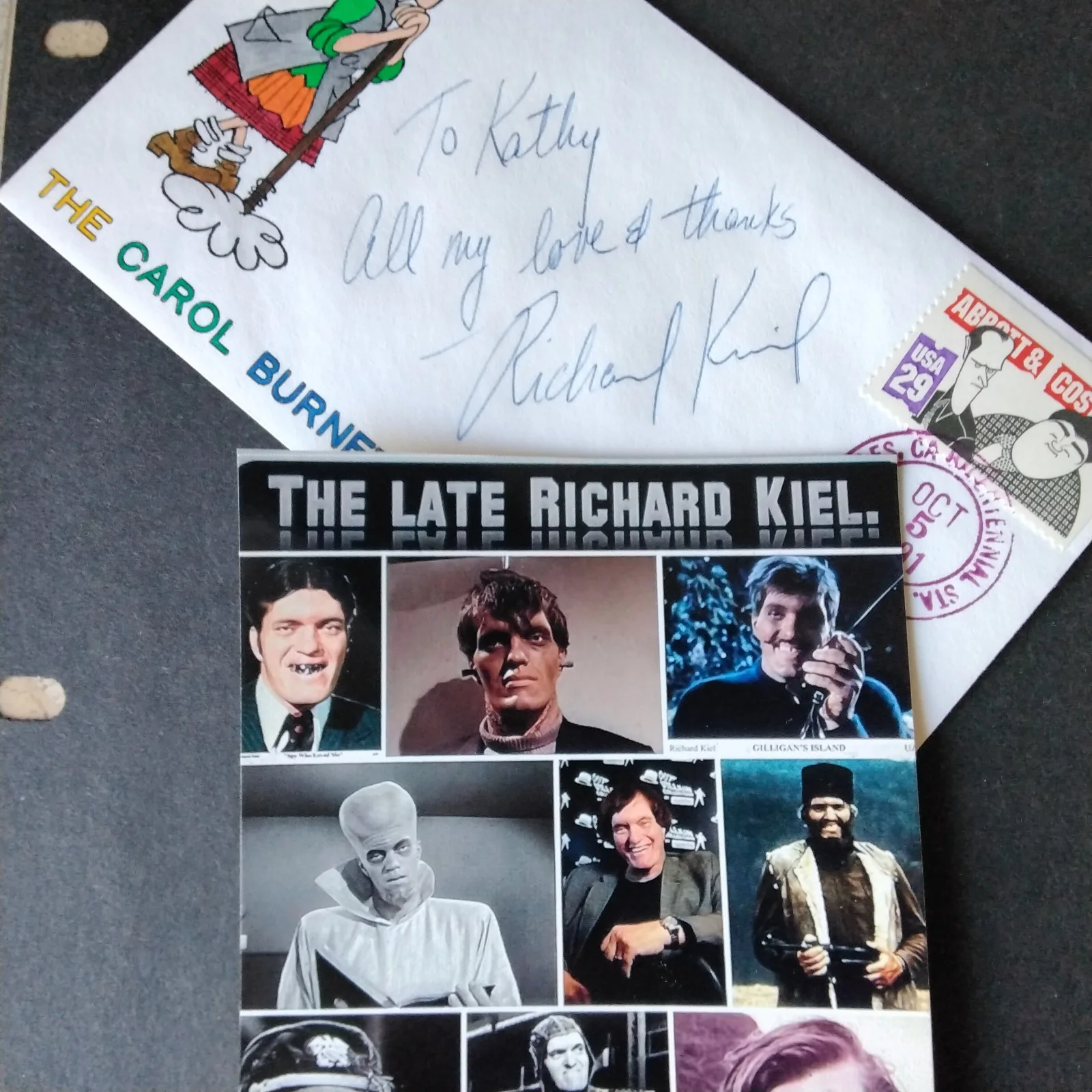 Richard Kiel SIGNED Envelope Photo Movie TV Actor James Bond 007 Silver Streak, image 2