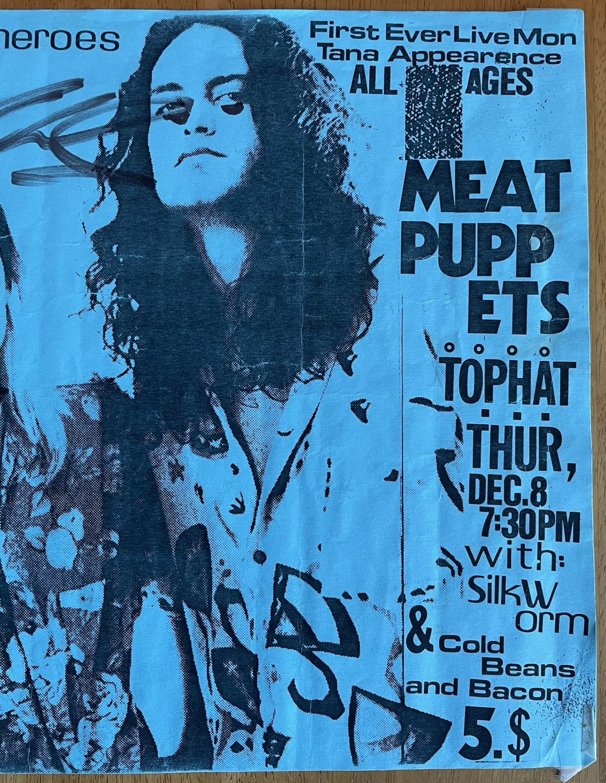 Meat Puppets Autograph Concert Poster Signed by Curt & Cris Kirkwood, D. Bostrom, изображение 4