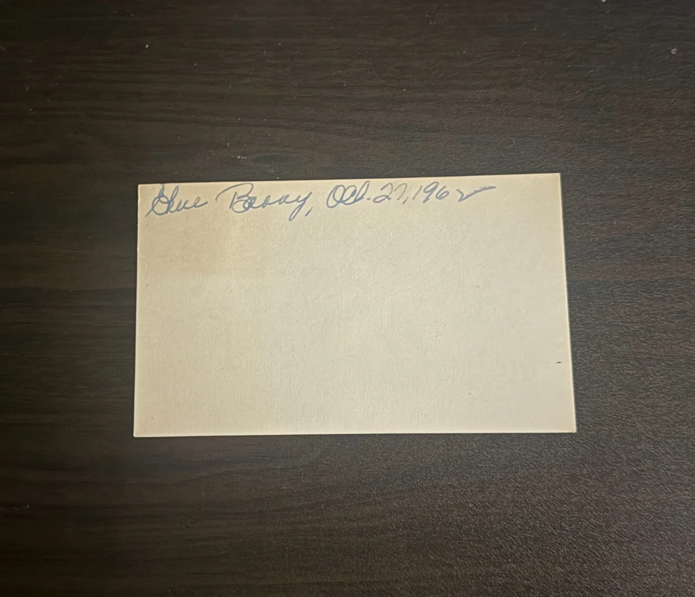1968 GENE BARRY BURKE'S LAW ACTOR SIGNED INDEX CARD (D. 2009), изображение 2