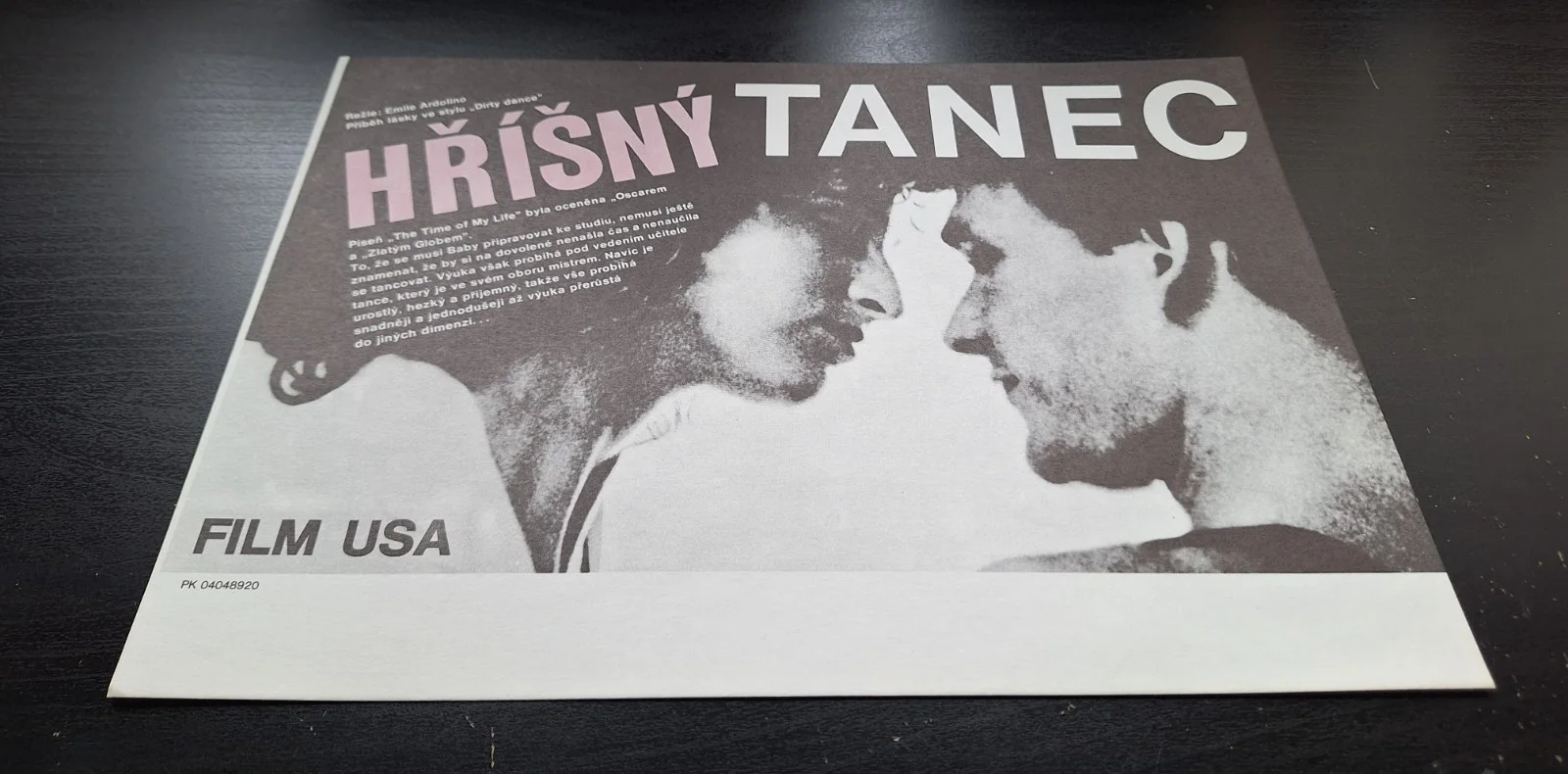 DIRTY DANCING, JENNIFER GREY, PATRICK SWAYZE, ORIGINAL A4 CZECH MOVIE POSTER, изображение 2