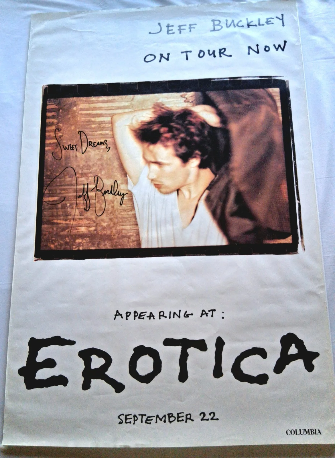 RARE!! Jeff Buckley Hand Signed "Sweet Dreams" Promo Poster. 🔥, изображение 2
