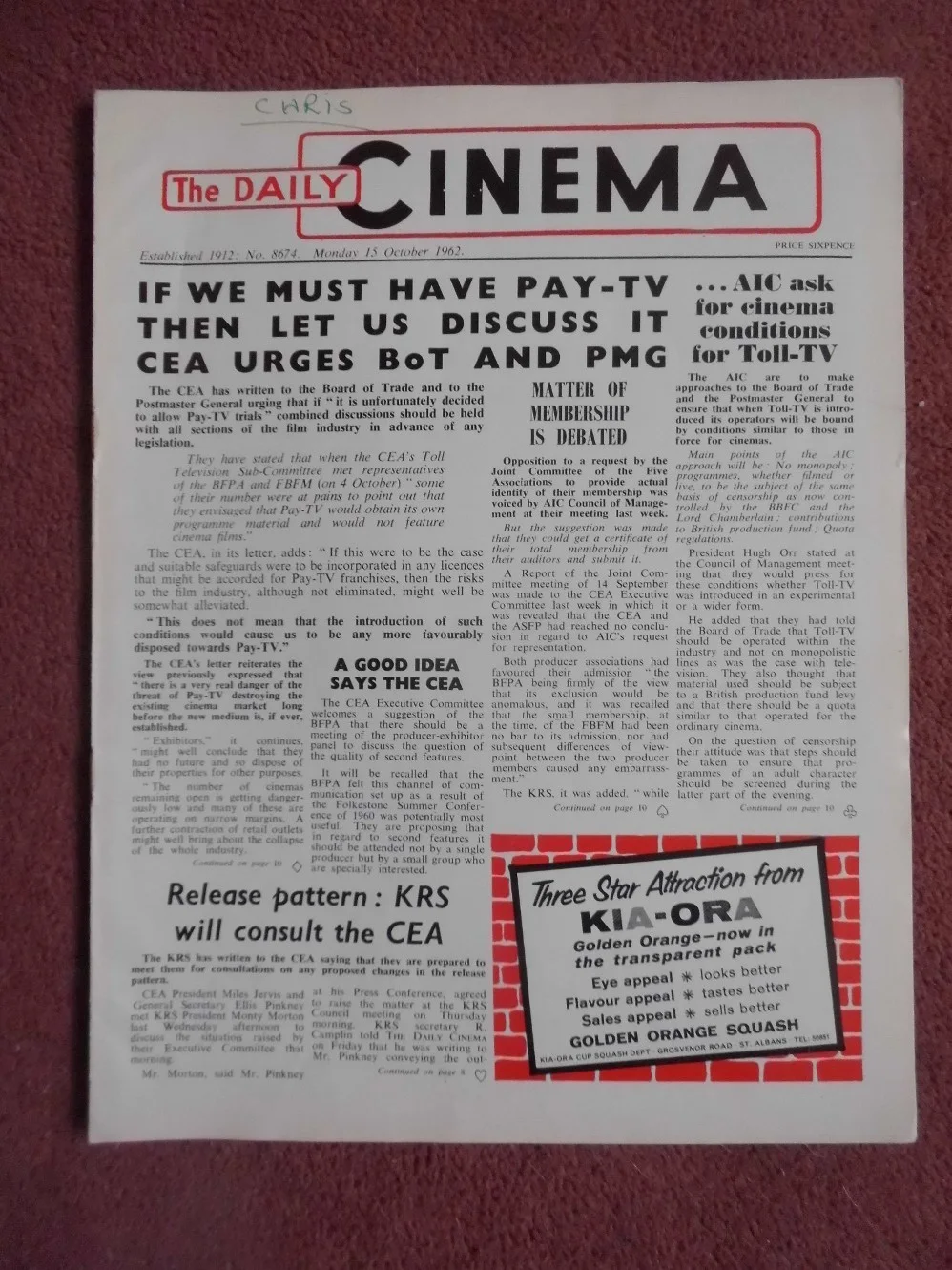 GLYNIS JOHNS, JANE FONDA, SHELLEY WINTERS (1962) in UK trade mag DAILY CINEMA, изображение 3
