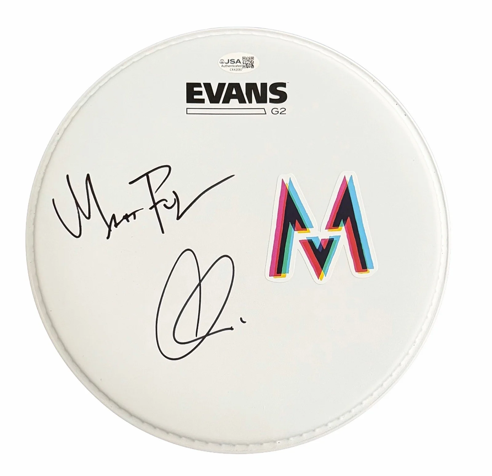 ADAM LEVINE MAROON 5 SIGNED DRUMHEAD LOVE IS LIKE + MATT FLYNN w/JSA COA!, image 2