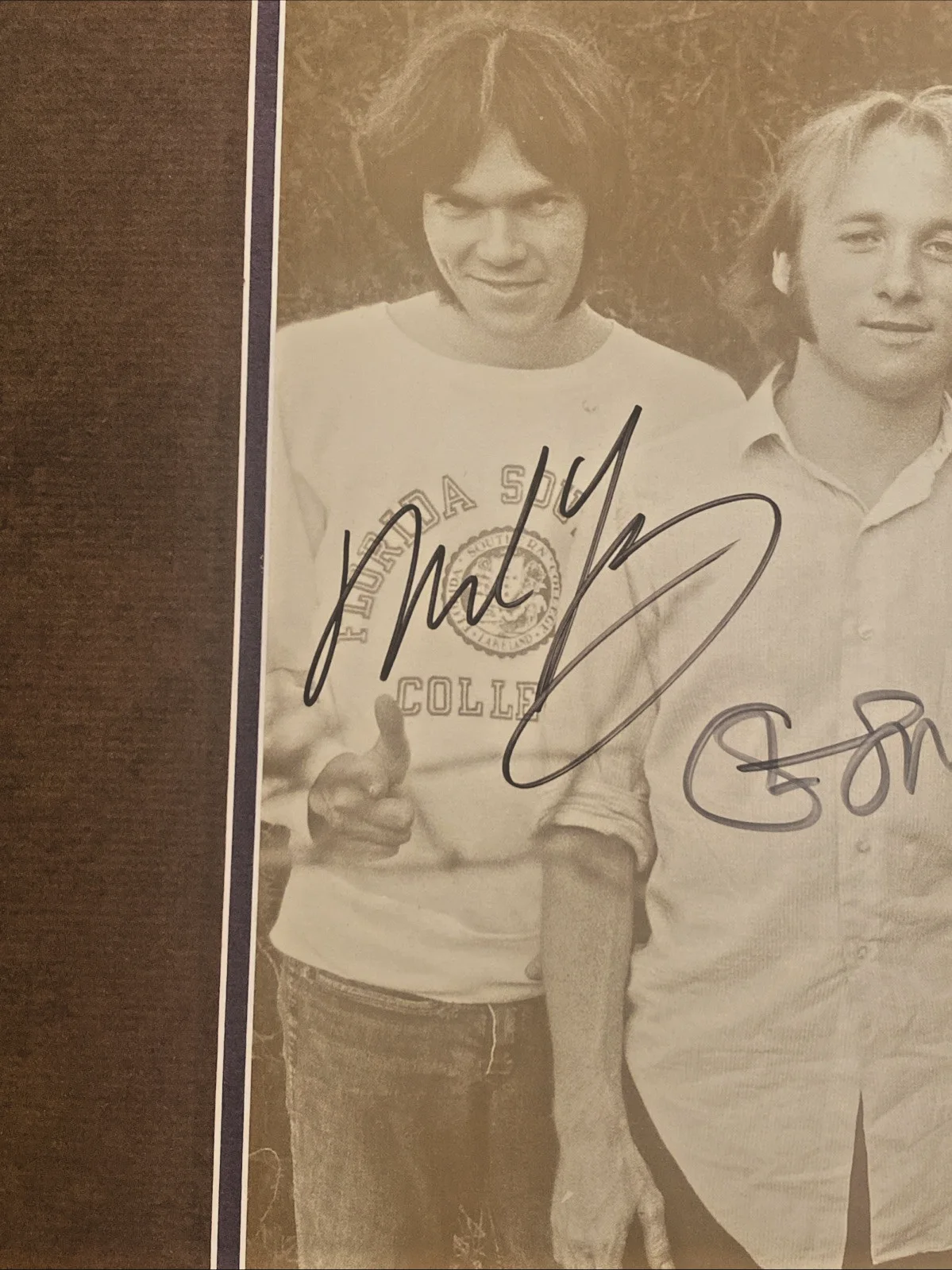 Crosby, Stills, Nash & Young Framed 11x14 B&W Photo 4 SIGNED PSA LOA COA, изображение 2