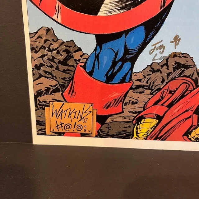 Poster Watkins 07 Captain America & Ironman Signed 17" x 11", image 3