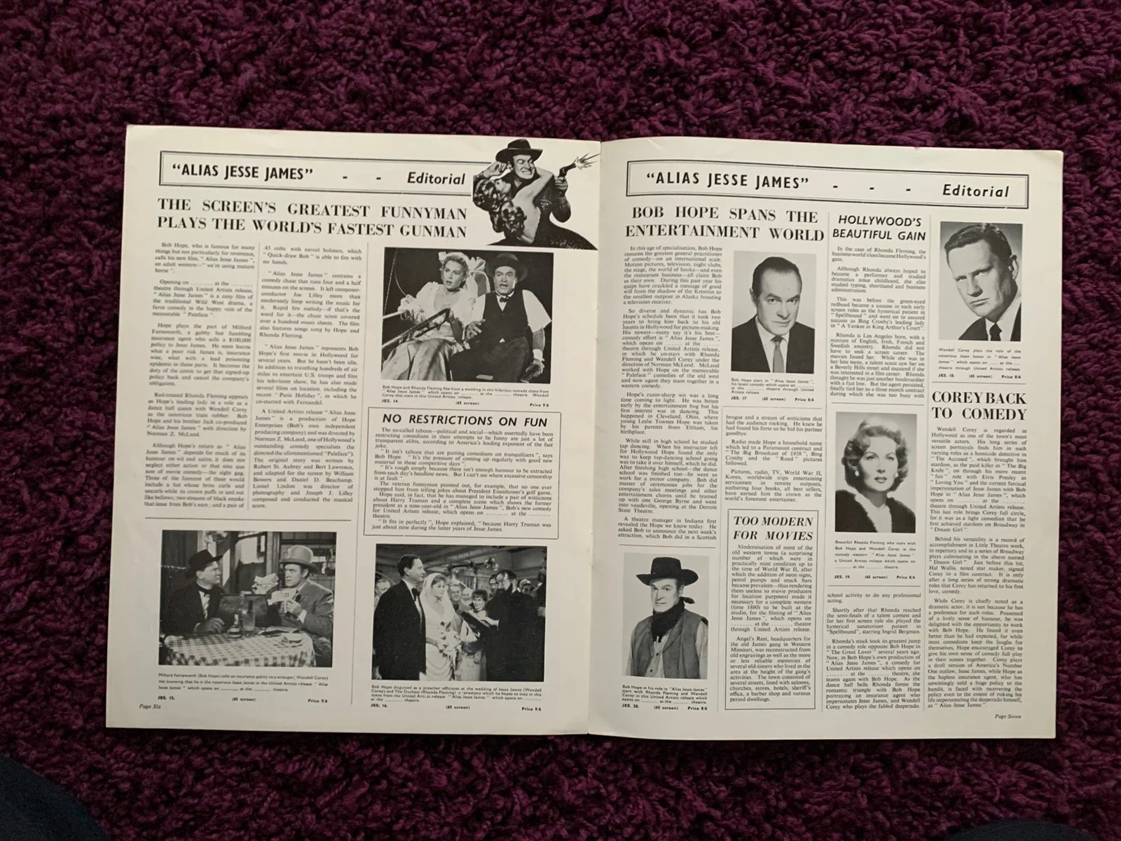 Alias Jesse James Exhibitors Campaign Book 1959 Bob Hope, Rhonda Fleming, изображение 4