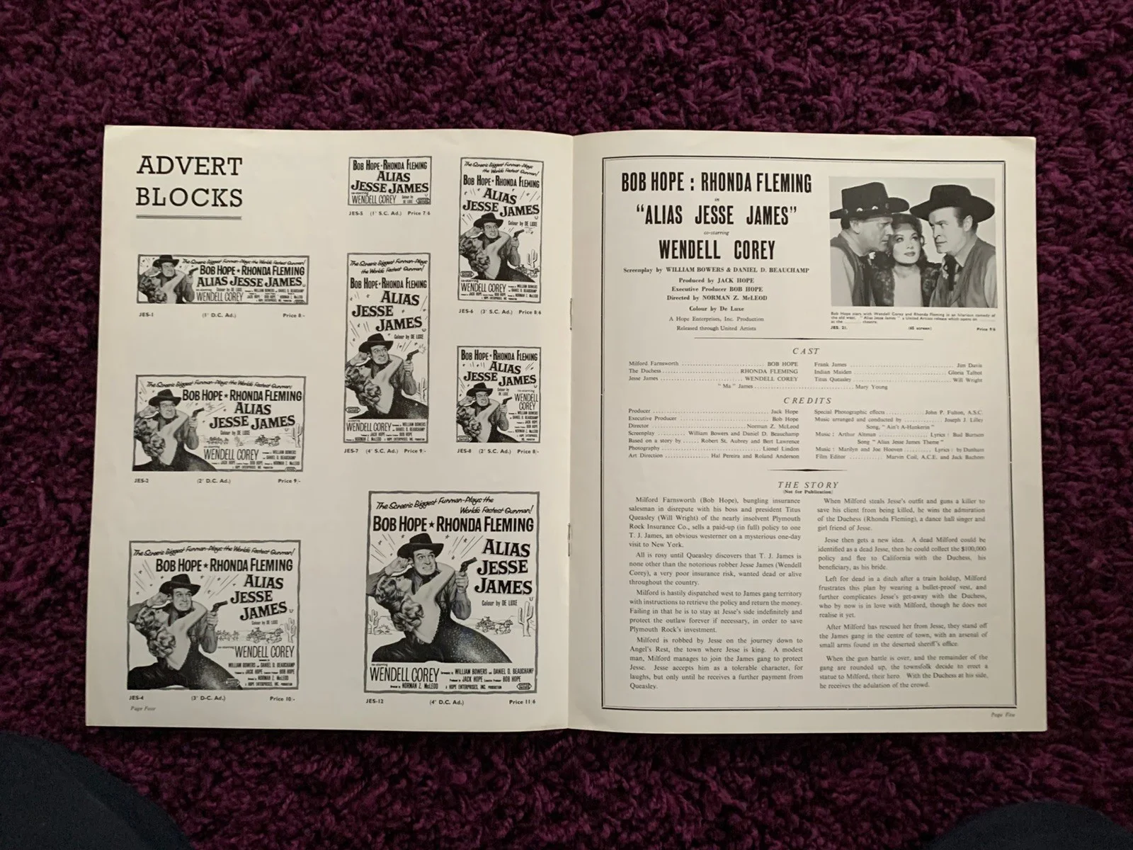 Alias Jesse James Exhibitors Campaign Book 1959 Bob Hope, Rhonda Fleming, изображение 5