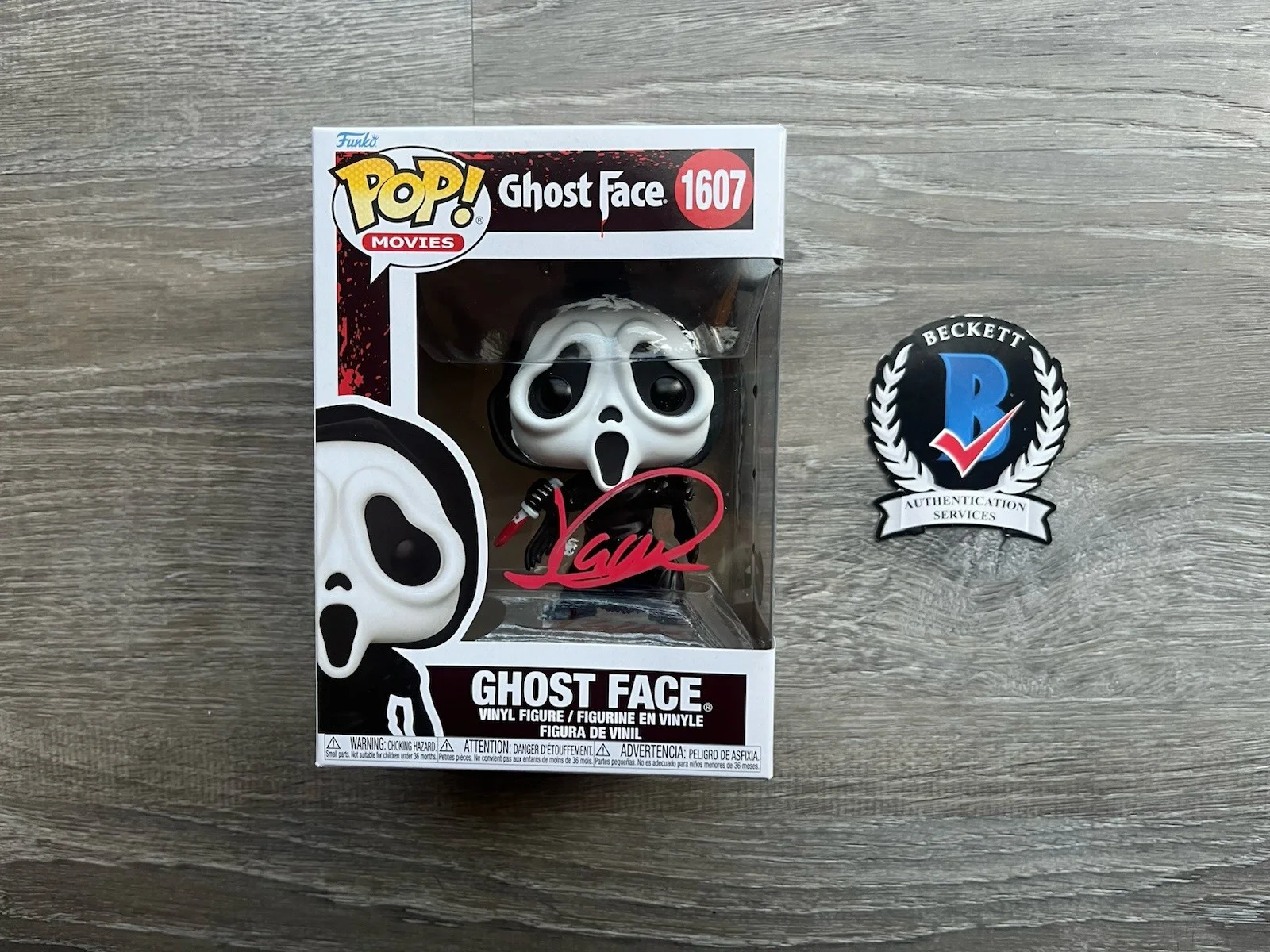 Jack Quaid — Jack Quaid Signed Ghostface Funko Pop Beckett COA 1607 Scream Richie Kirsch