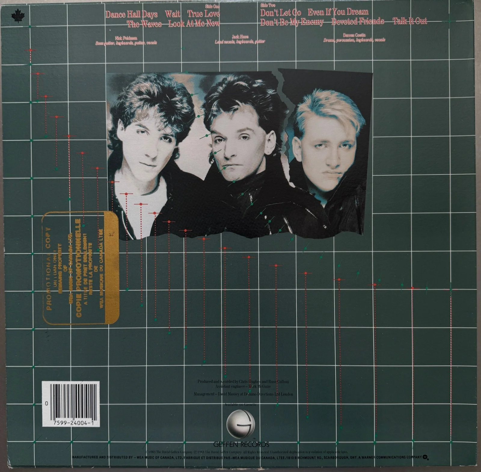 Wang Chung : Points On The Curve FULLY signed x3 / autographed Lp vinyl, image 5
