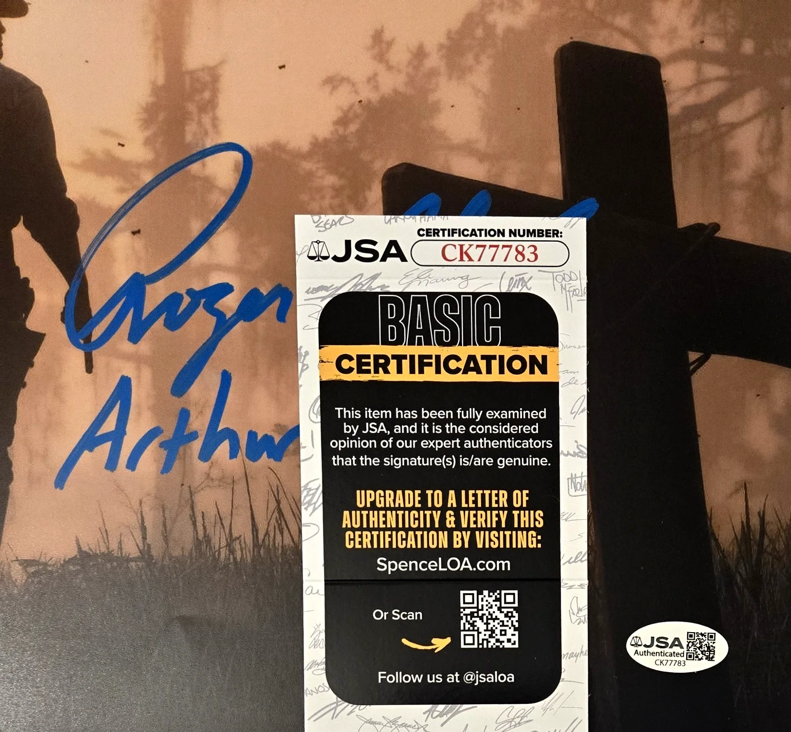 Roger Clark — Arthur Morgan Signed Photo Red Dead Redemption Roger Clark Autograph JSA COA 783, изображение 2