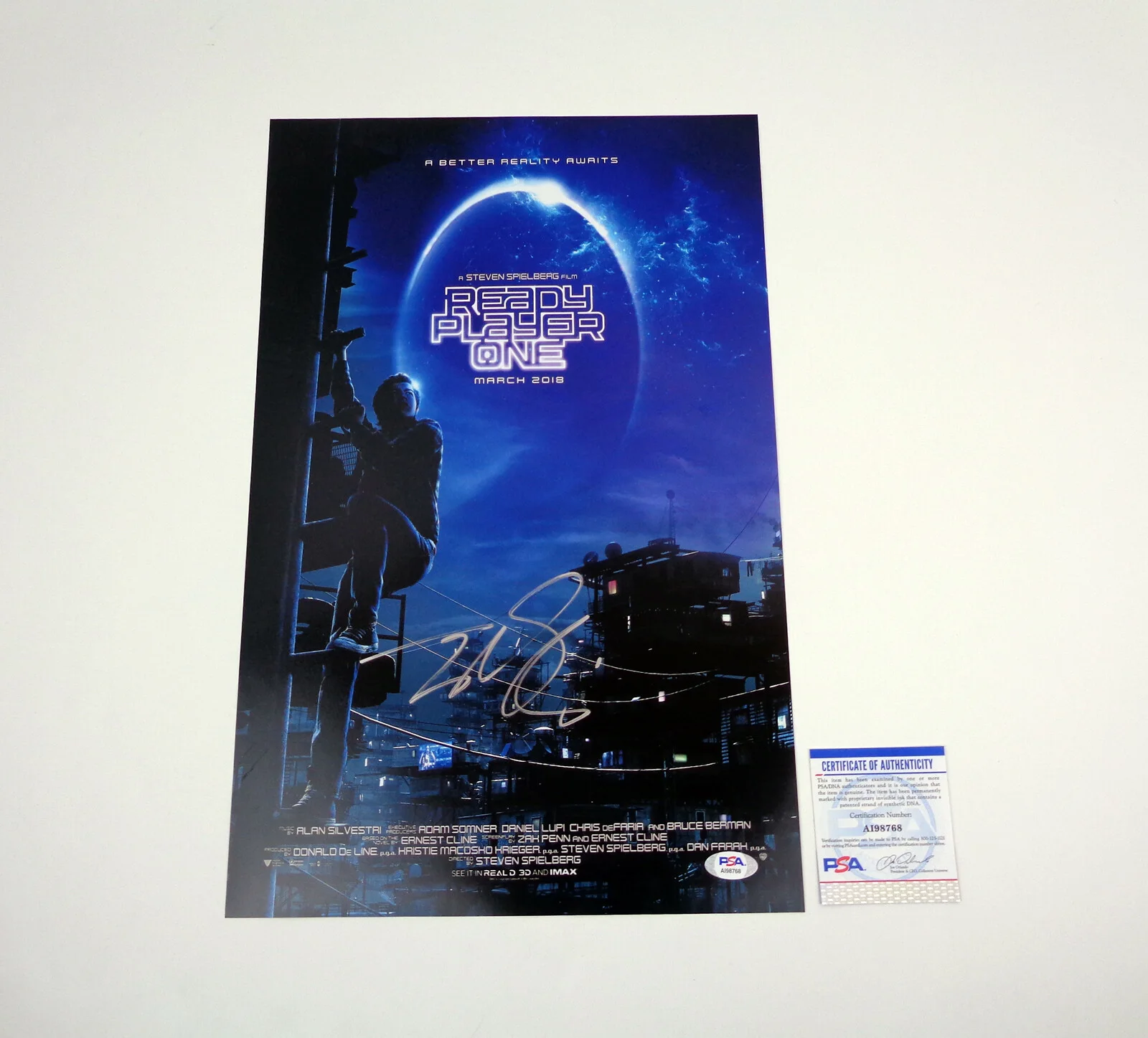 Tye Sheridan — Tye Sheridan Signed Autograph Ready Player One Movie Poster PSA/DNA COA A