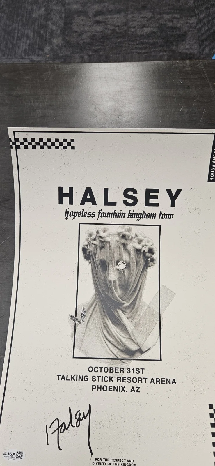 (1) Halsey SIGNED 11x17 Photo 2017 Hopeless Fountain Kingdom Tour Poster JSA COA, изображение 4