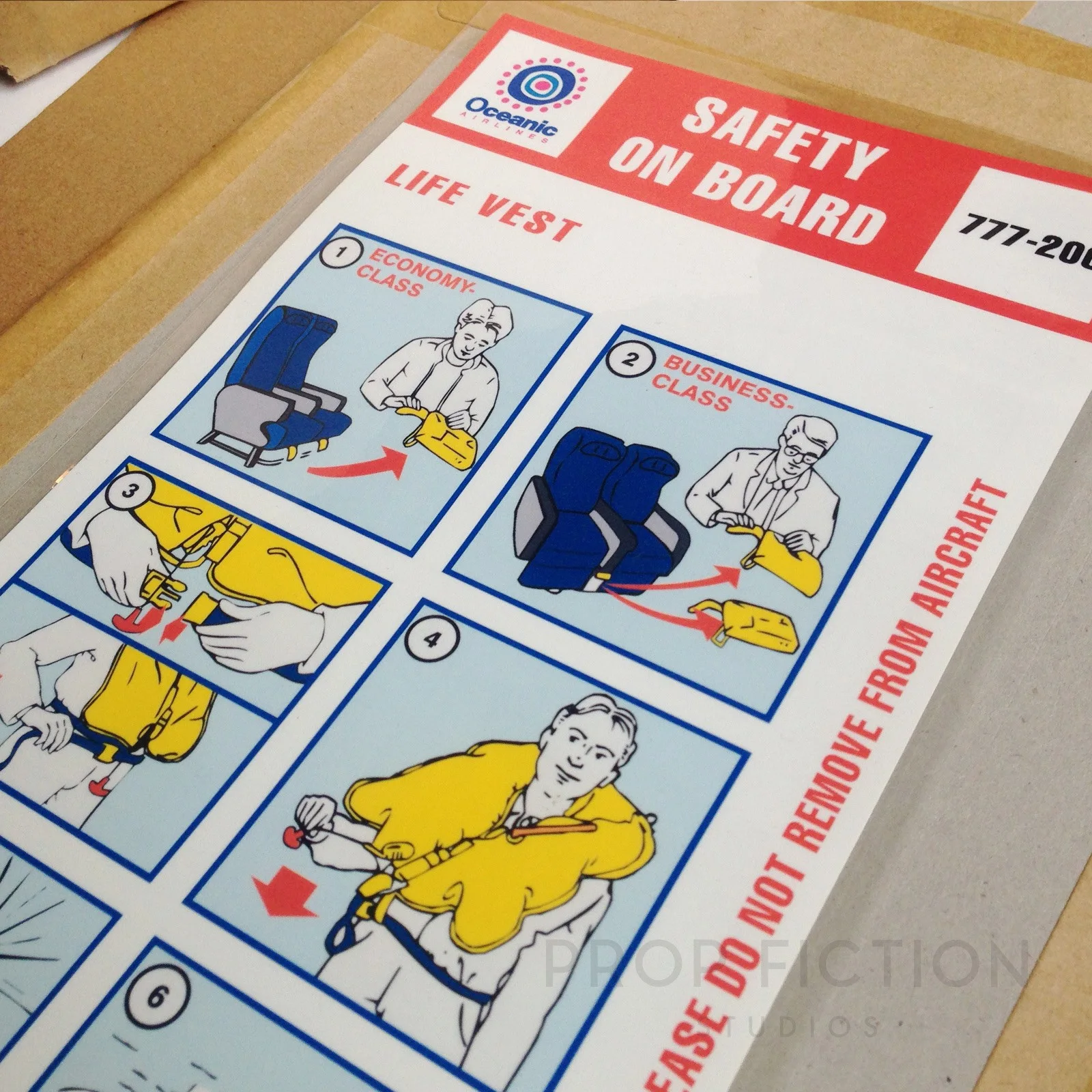 Lost - Oceanic Airlines Flight 815 Laminated Prop Aircraft Safety Card, изображение 2