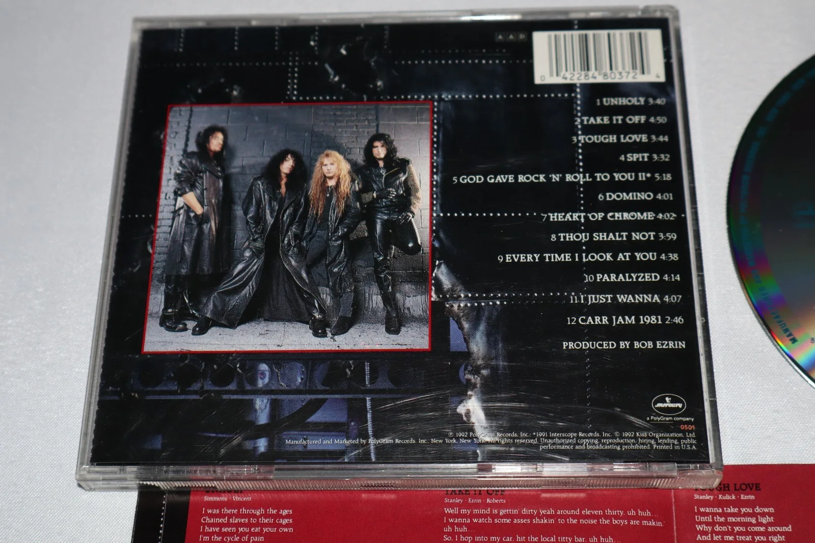 2x SIGNED 1992 Kiss Revenge CD autographs Bruce Kulick Eric Singer 90s music, image 5