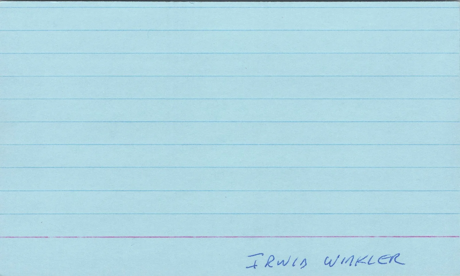 Irwin Winkler — Irwin Winkler Signed 3x5 Index Card Rocky Autographed, изображение 2