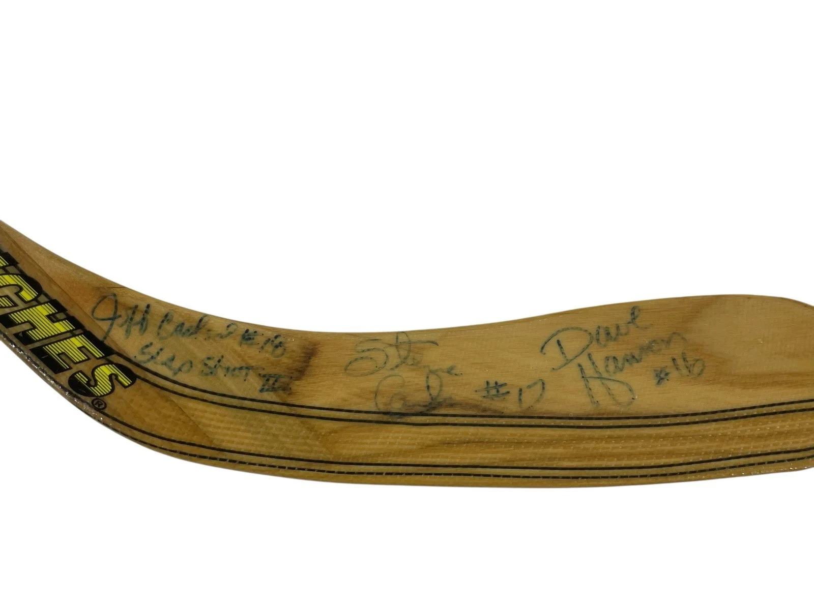 Hanson Brothers — Slap Shot Hanson Brothers Signed Hockey Stick Blade Dave Steve Jeff Carlson JSA, изображение 4