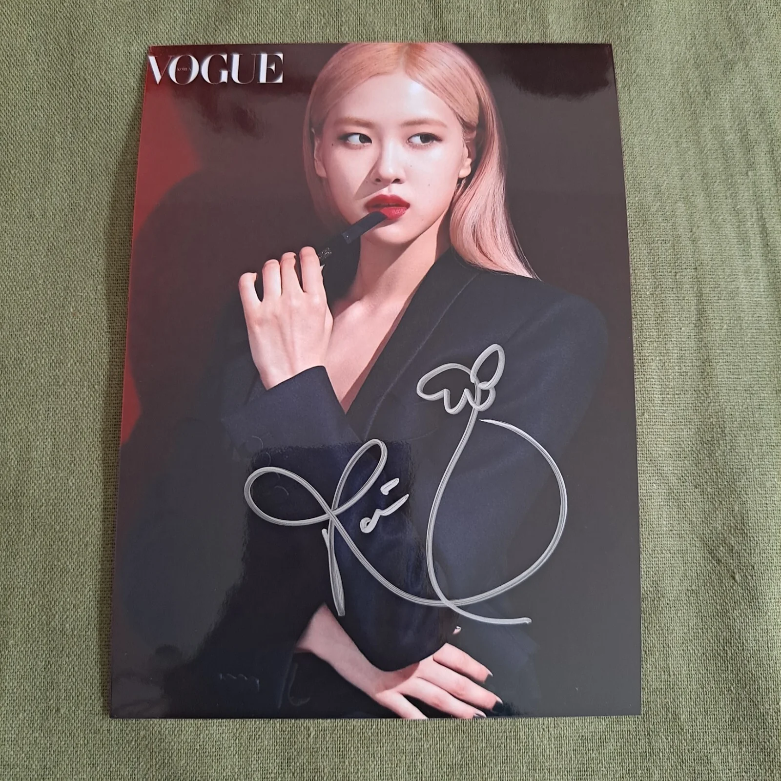 Blackpink ROSE Autographed Signed Photo 5*7 K-POP COLLECTION 2021, изображение 3