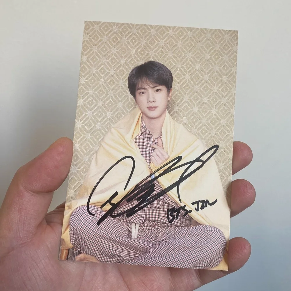 BTS JIN AUTOGRAPHED PHOTO CARD From MAP OF THE SOUL PERSONA K-POP Official Rare, изображение 3