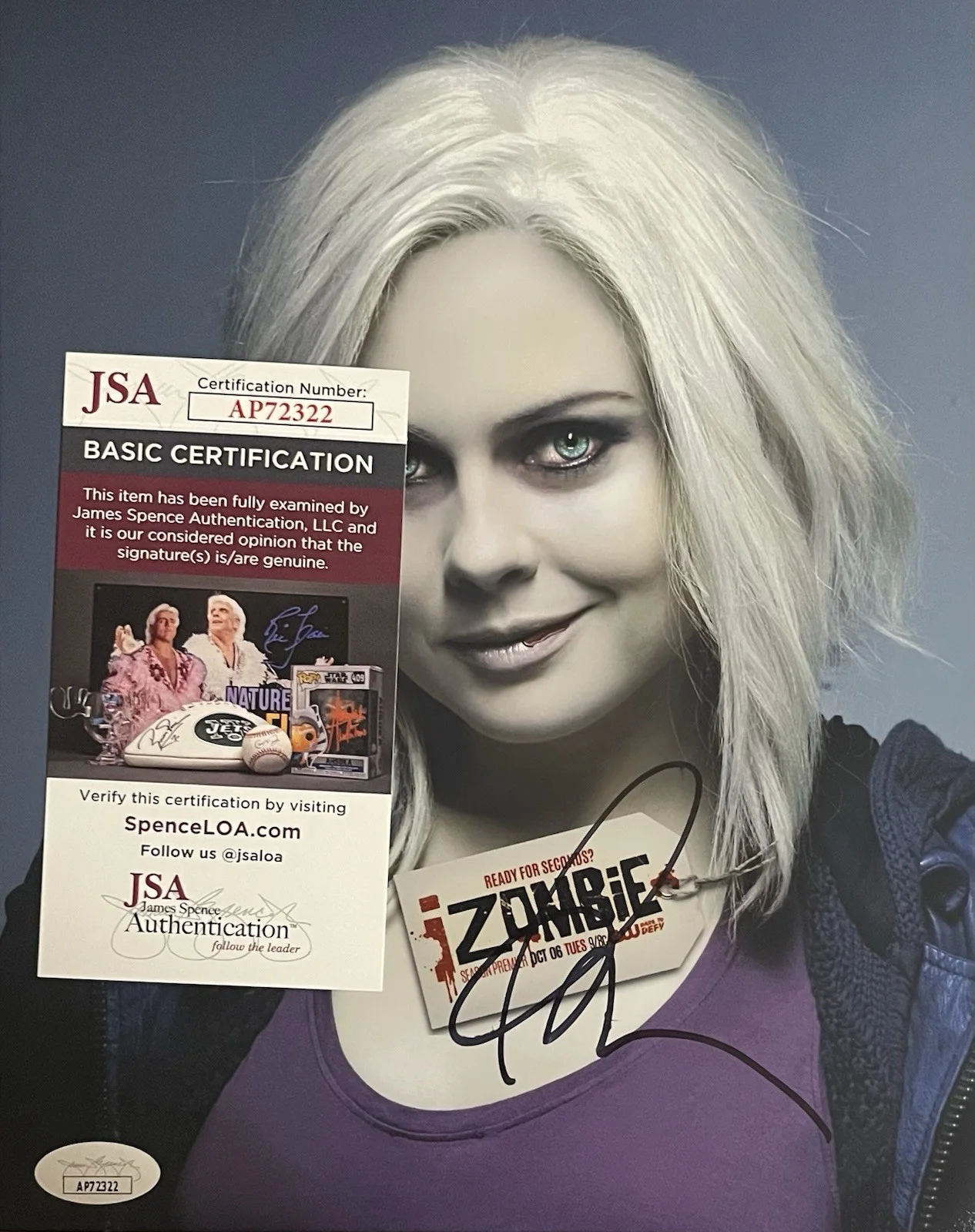 Rose McIver — Rose McIver Autographed Signed 8x10 Photo As Liv Moore From “IZombie” JSA COA, image 2