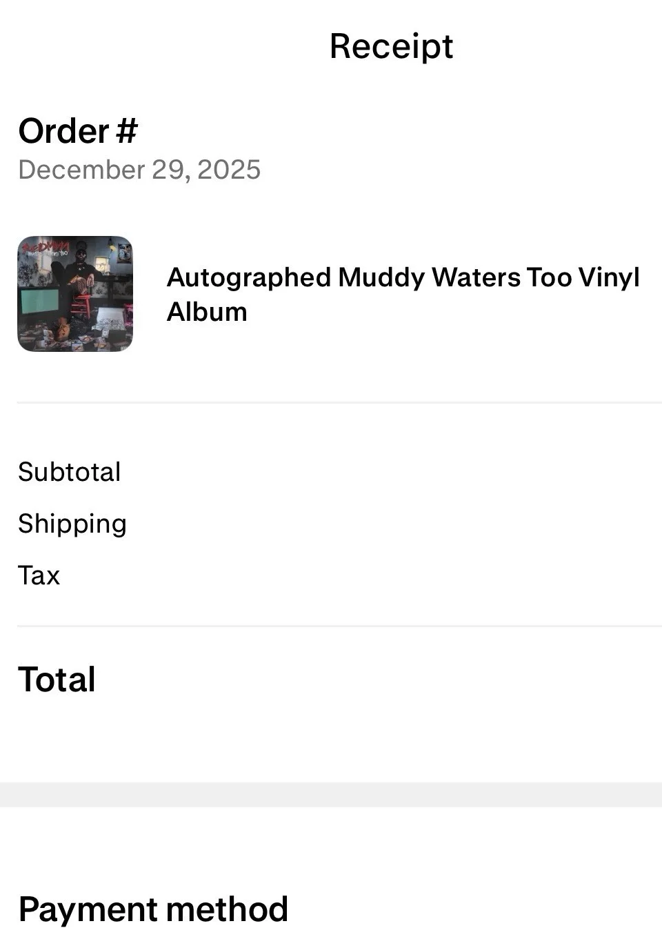 REDMAN Muddy Waters Too LP SIGNED Cover Personalized AUTO White INK WuTang 🐝, image 5