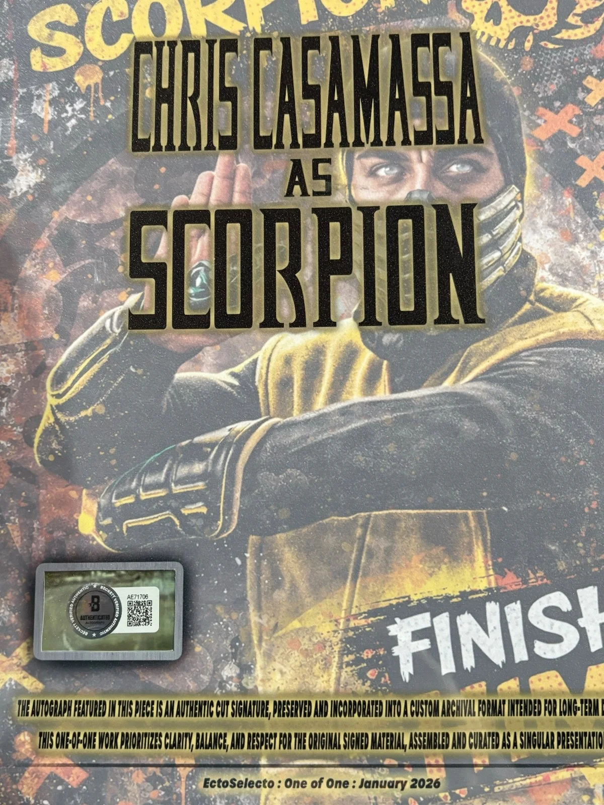 Chris Casamassa — Chris Casamassa as Scorpion – Mortal Kombat – 8×10 Cut Signature – BGS Auth COA, изображение 3