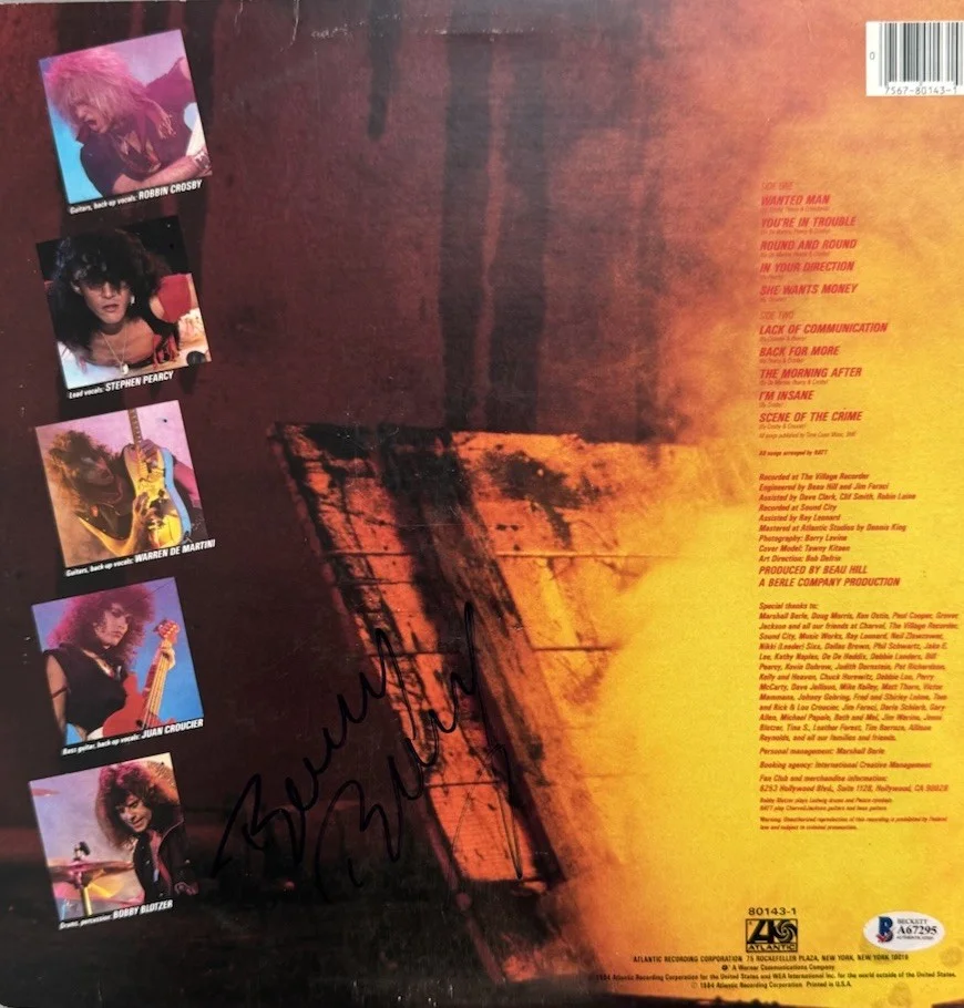 Ratt Signed Band x3 (Out Of The Cellar) Vinyl 12" LP BECKETT BAS, изображение 2