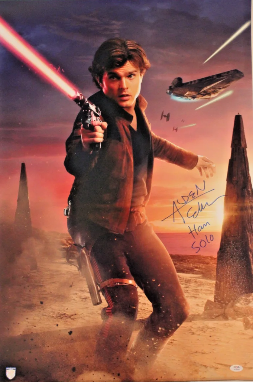 Alden Ehrenreich — Alden Ehrenreich Signed 20x30 Photo Official Pix PSA COA “Han Solo”