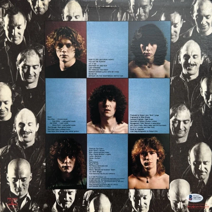 Def Leppard Signed Band x4 (High ‘n’ Dry) Vinyl 12" LP BECKETT BAS, изображение 2