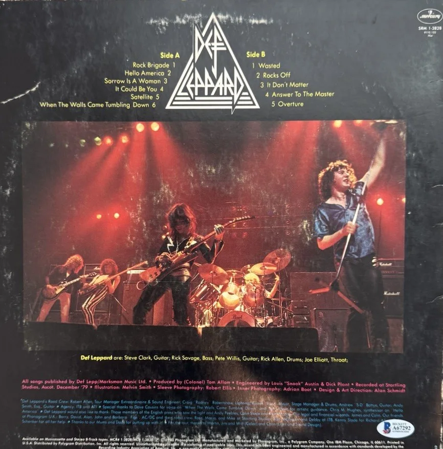 Def Leppard Signed Band x4 (On Through The Night) Vinyl 12" LP BECKETT BAS, image 2