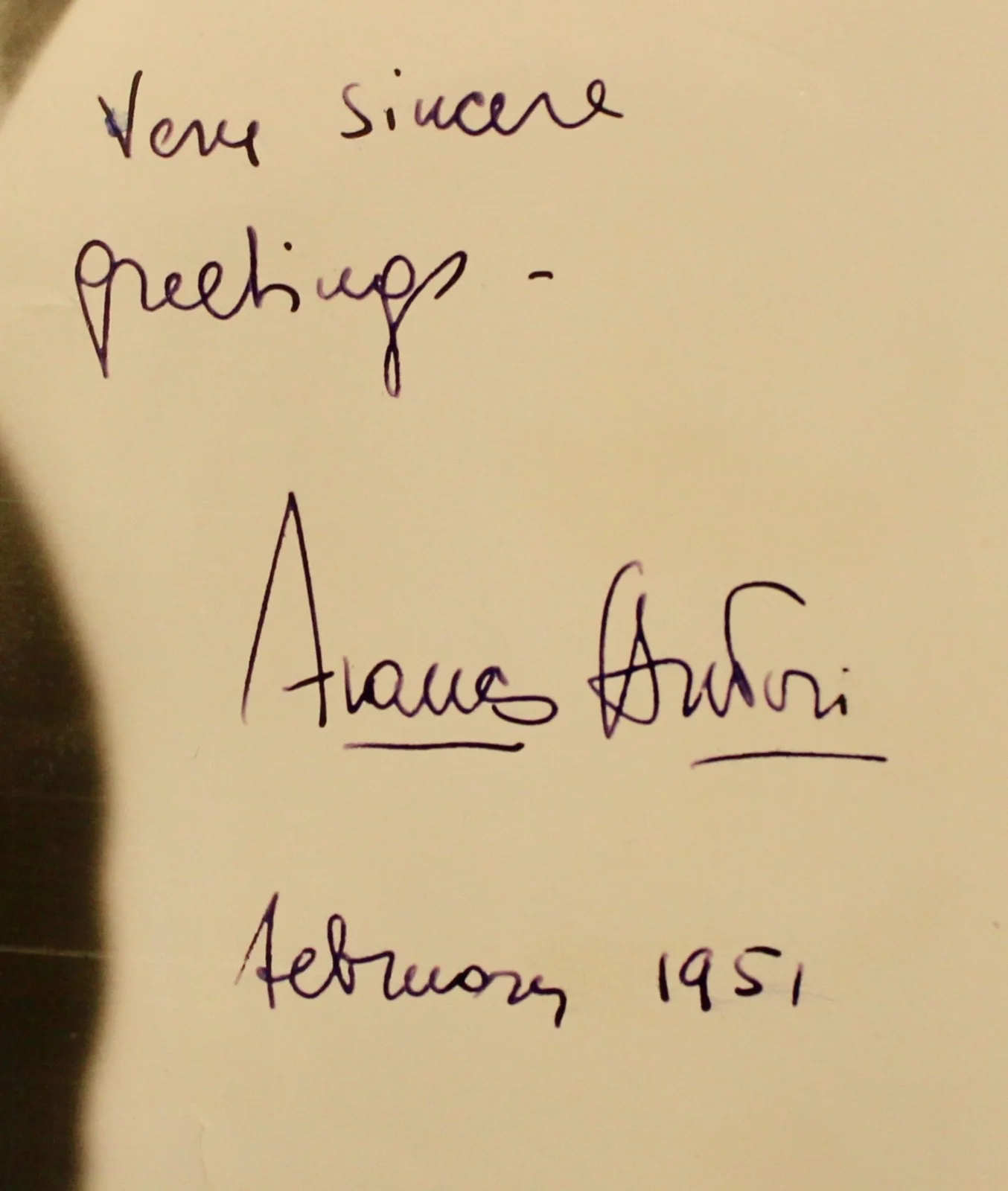05/01. 1951 Signed 8x10 Photo of Franco Autori, Conductor New York Philharmonic, изображение 3