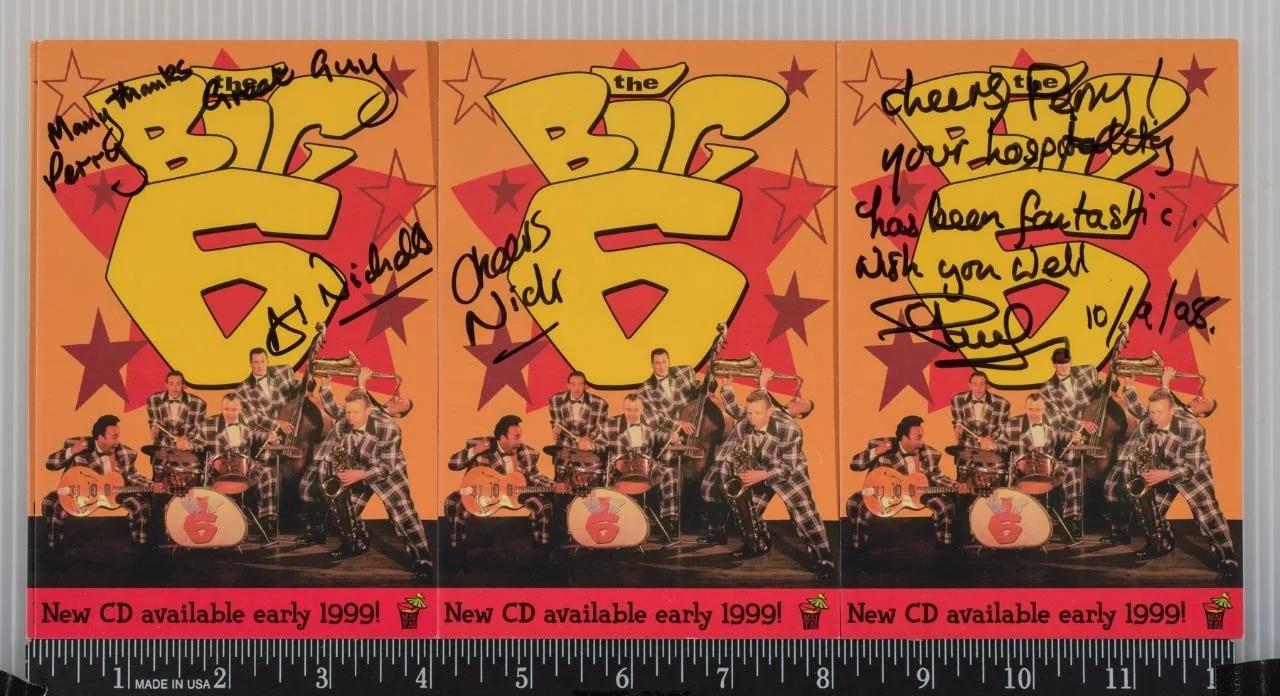 The Big Six Autograph Signed Promotional Promo Post Cards Ska Rockabilly, изображение 2