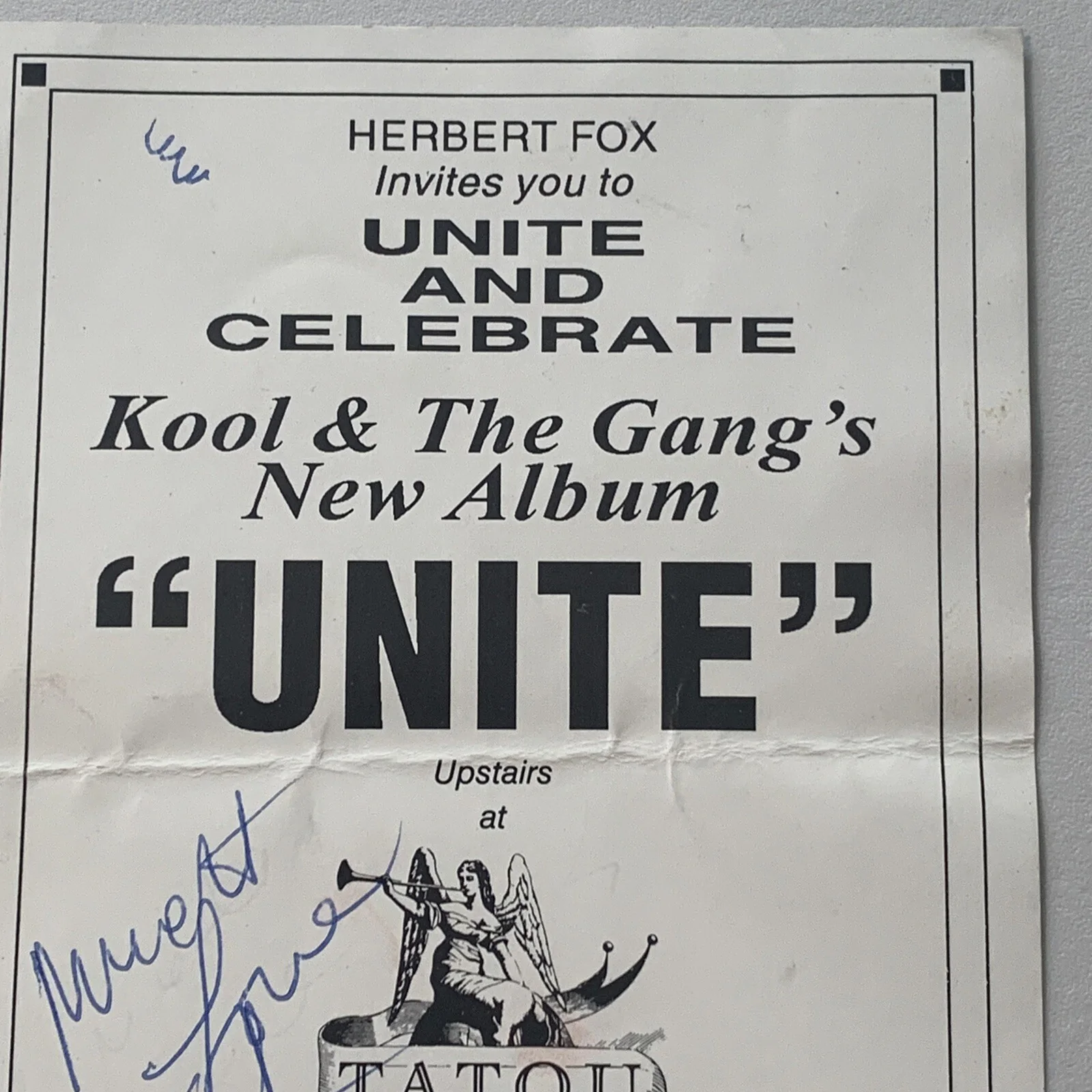 Kool and the Gang Autographed Unite Release Flyer Tatou Rock N Roll Hall Of Fame, изображение 3