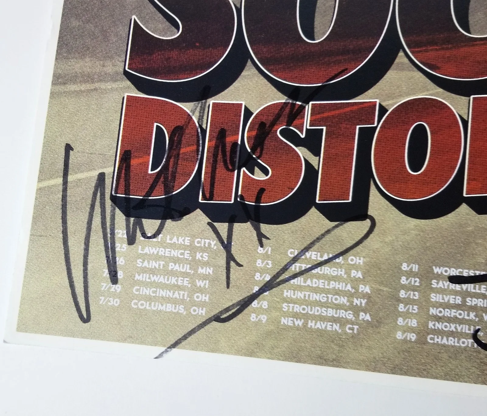 Social Distortion SIGNED 2017 Summer Tour Poster Ltd Ed 226/300 JSA COA Ness +3, изображение 2