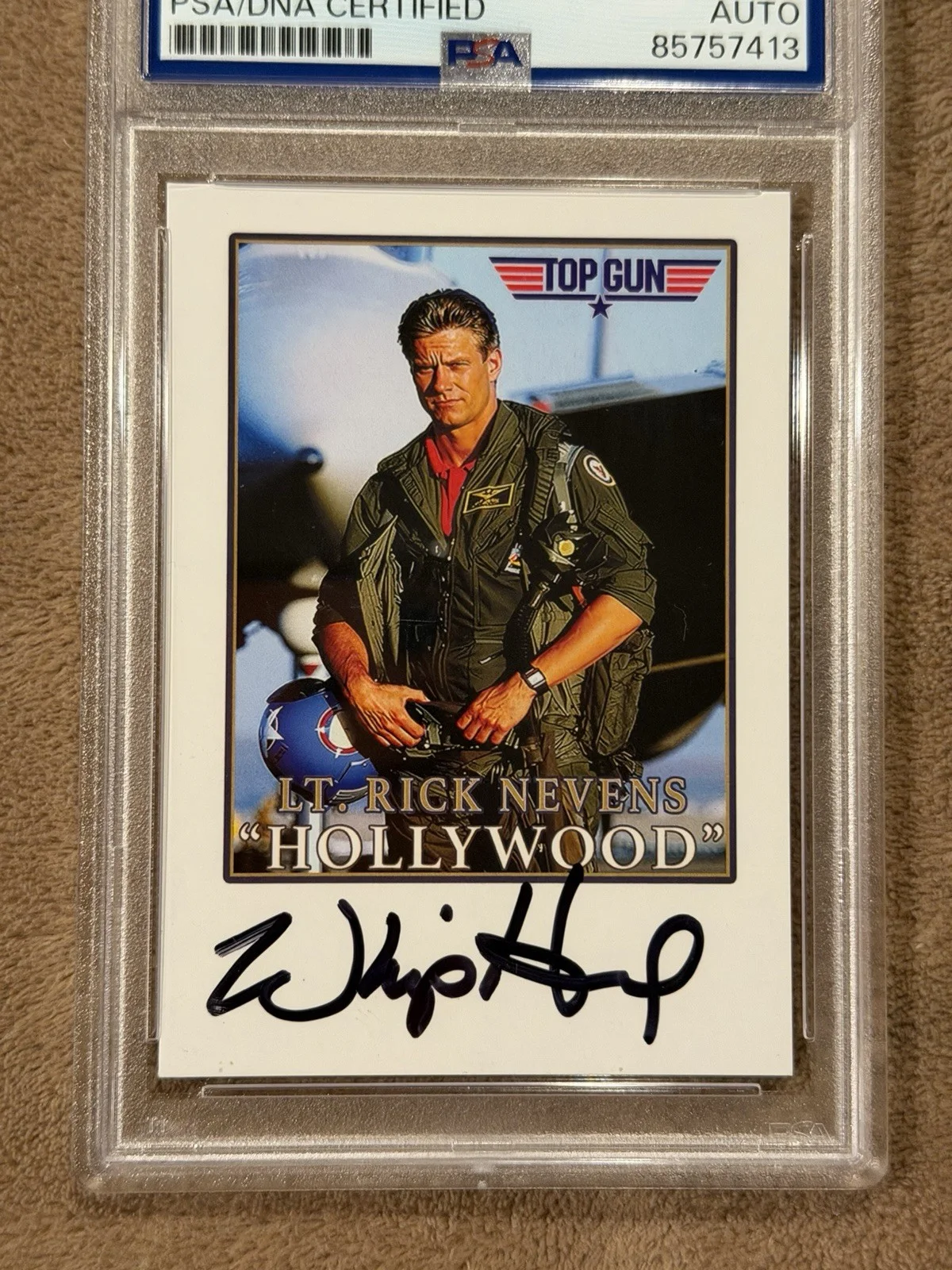 Whip Hubley Signed Top Gun Card PSA Autograph Authentic Hollywood Tom Cruise, изображение 2