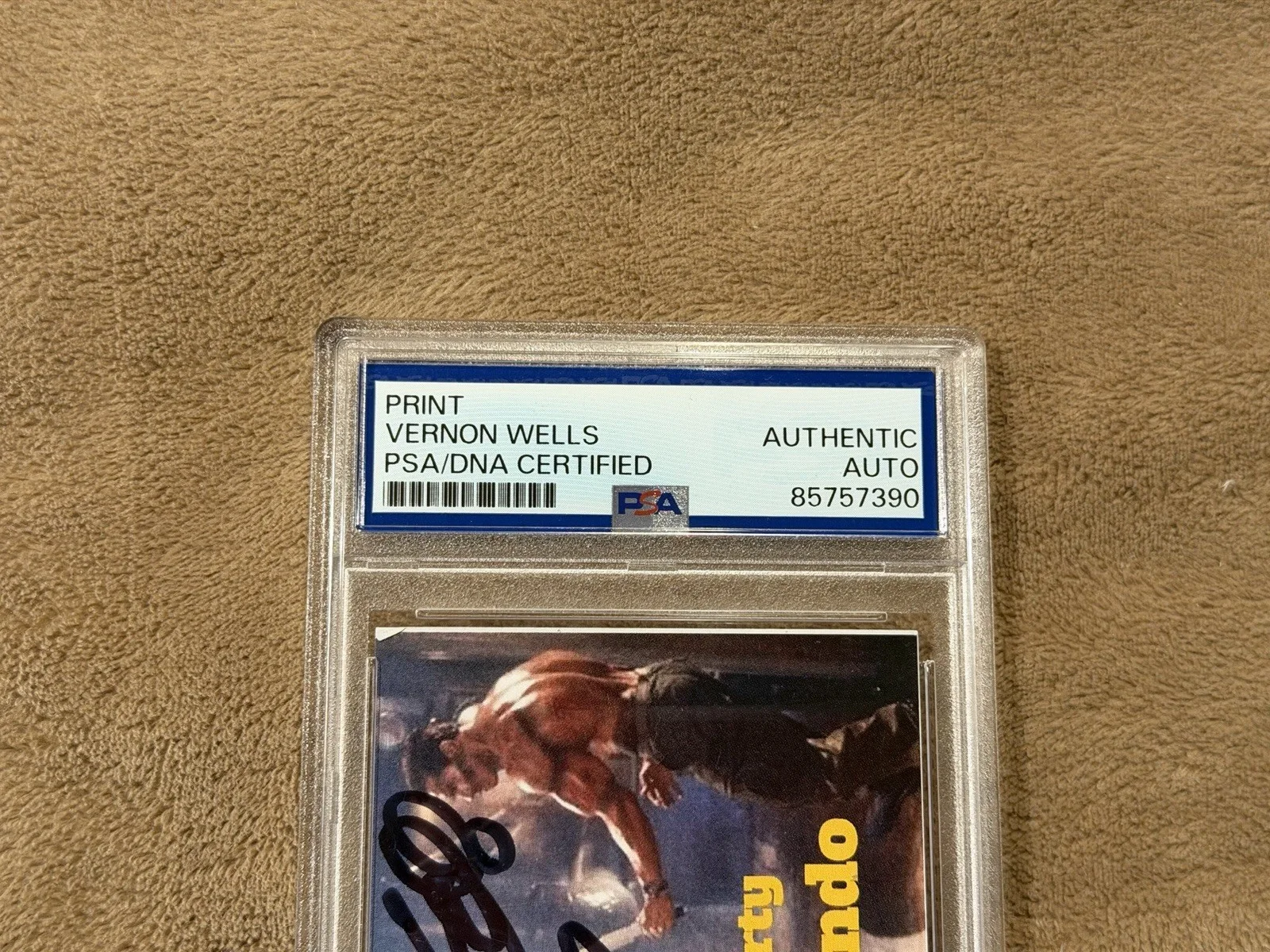 Vernon Wells Signed Commando Card PSA Autograph Authentic Schwarzenegger, image 3