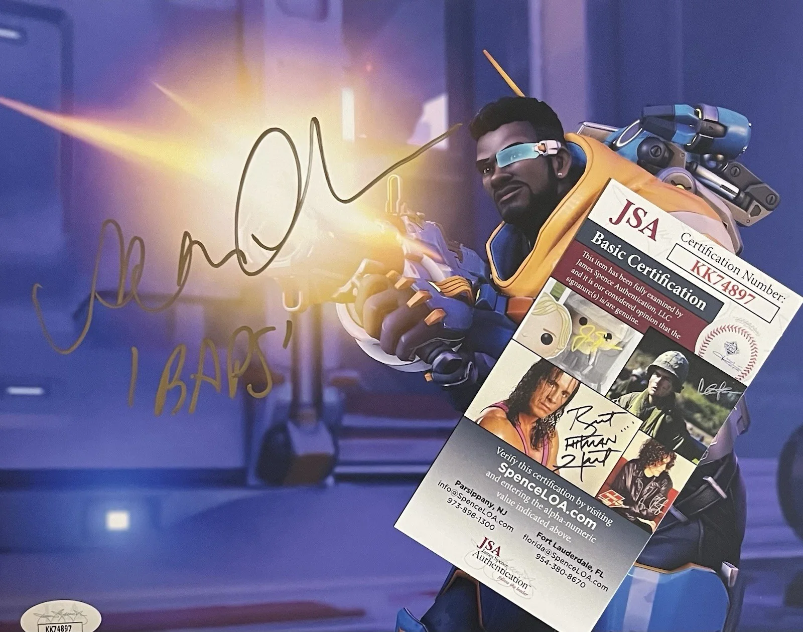 Benz Antoine — BENZ ANTOINE Hand Signed OVERWATCH 8x10 BAPTISTE Photo Autograph JSA COA CERT, image 2
