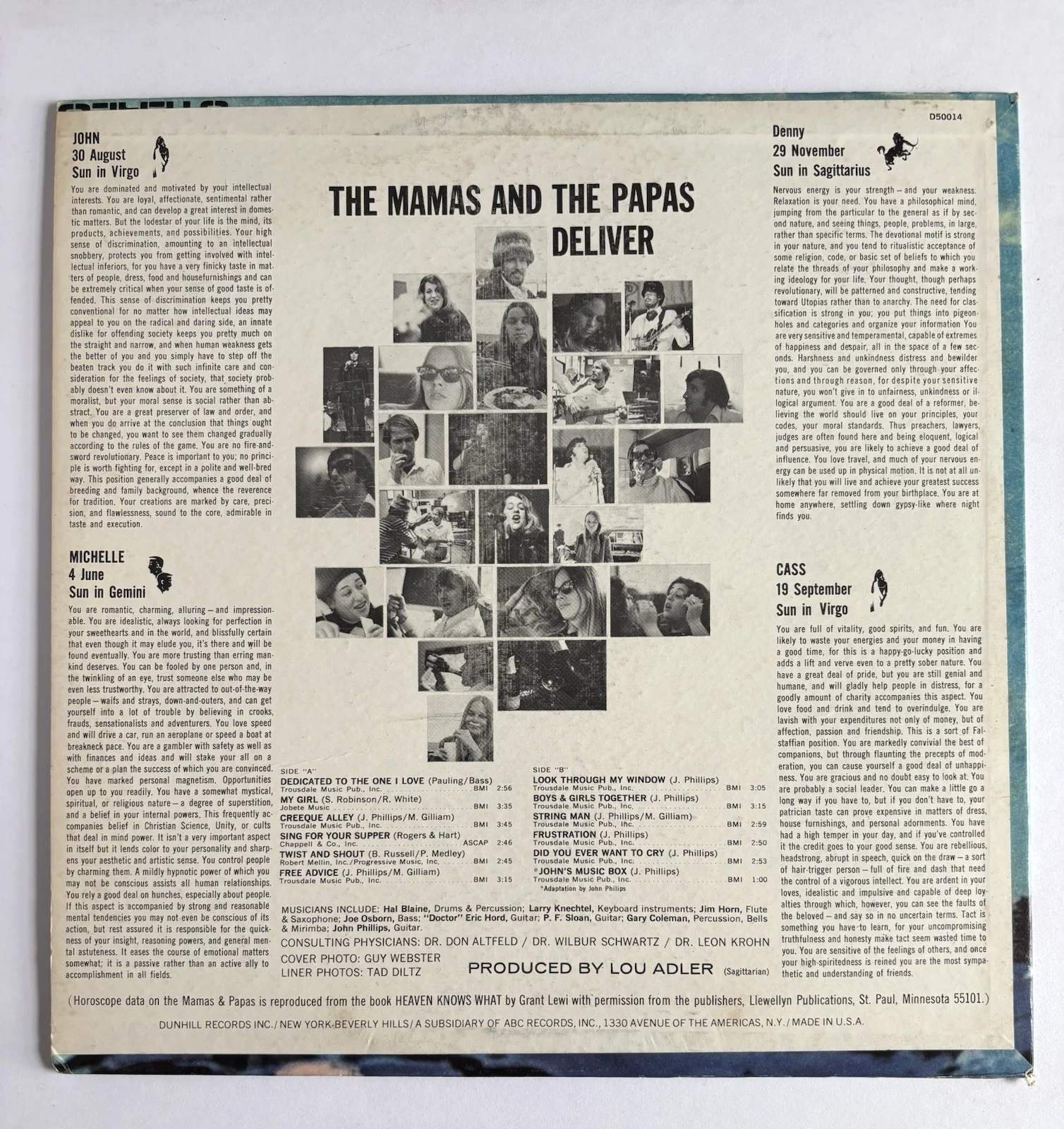 MAMAS & THE PAPAS Signed Vinyl LP RECORD Album by 2 DOHERTY PHILLIPS PSA DNA COA, image 4