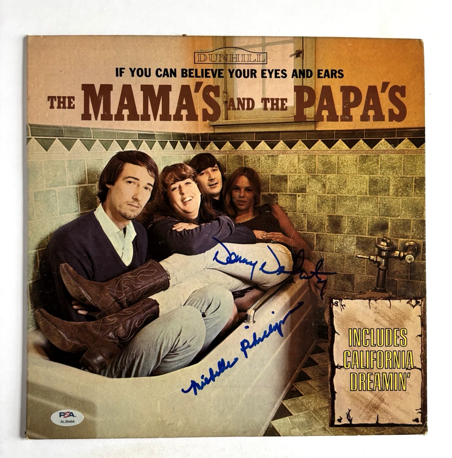 MAMAS & THE PAPAS Signed Vinyl LP RECORD Album by 2 DOHERTY PHILLIPS PSA DNA COA, image 2