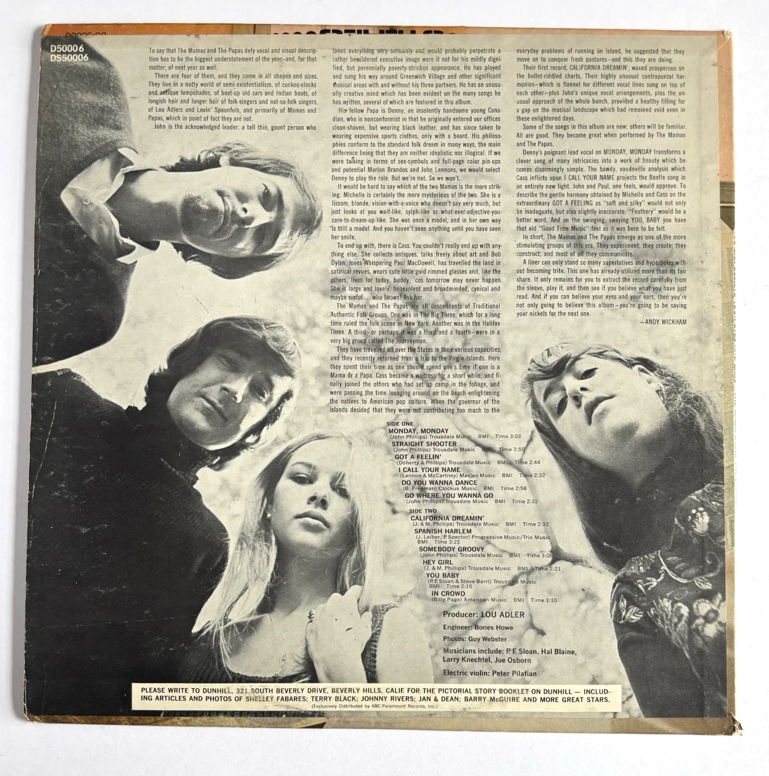 MAMAS & THE PAPAS Signed Vinyl LP RECORD Album by 2 DOHERTY PHILLIPS PSA DNA COA, image 4