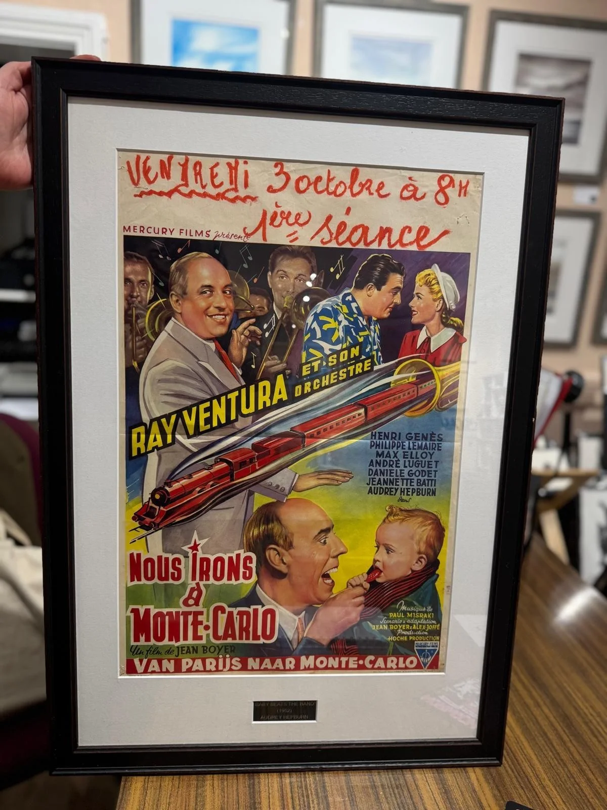 Vintage Belgian Film Poster – Nous Irons à Monte-Carlo 1951 – Audrey Hepburn, изображение 2