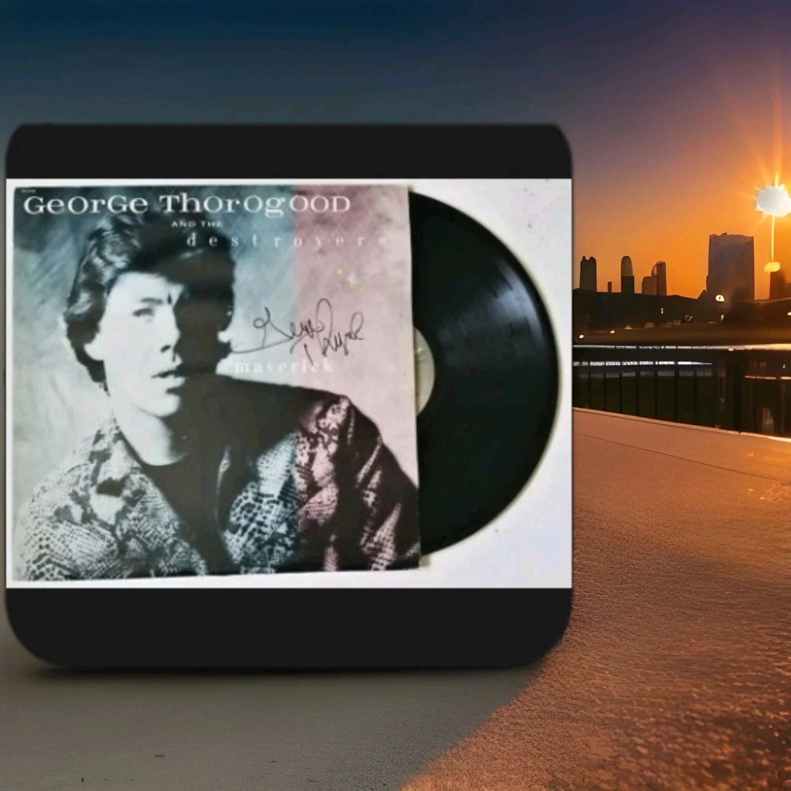 George Thorogood REAL SIGNED Maverick Vinyl Record JSA COA Destroyers, image 5